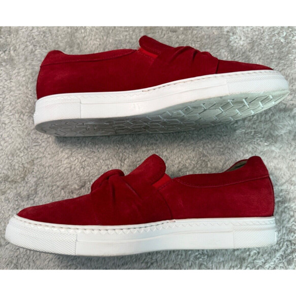 Paul Greene Mickey Red Suede Bow Sneaker Flats Womens Size 7 UK 4.5 - Picture 3 of 8